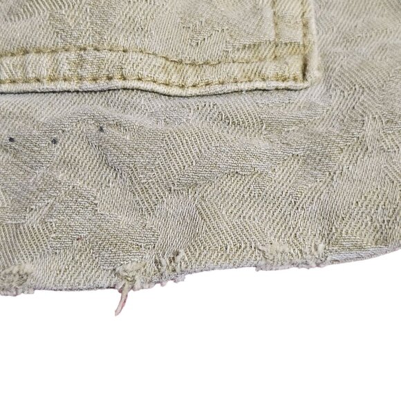 Free People Paint Splatter Military Jacket M Khaki Utility Safari Canvas Grunge - Picture 11 of 14